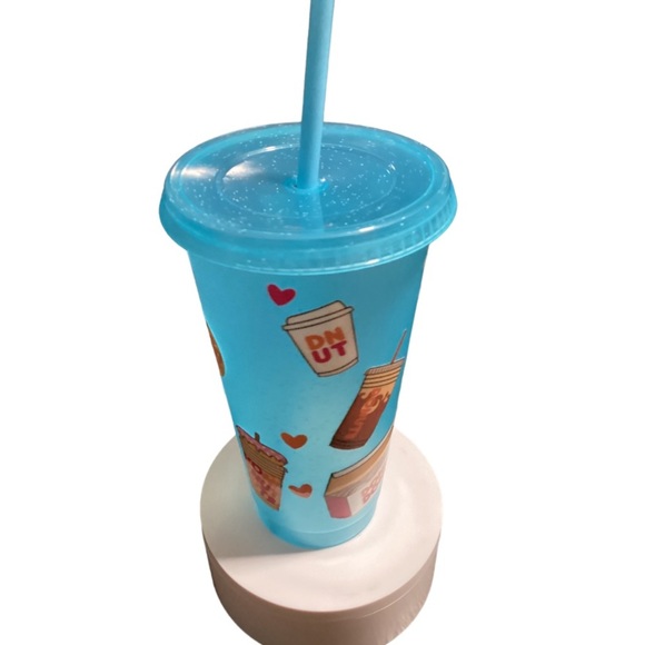 NEW handmade “Donuts” UVDTF reusable‎ cold cup Rainbow Daisy 24oz - Picture 9 of 9